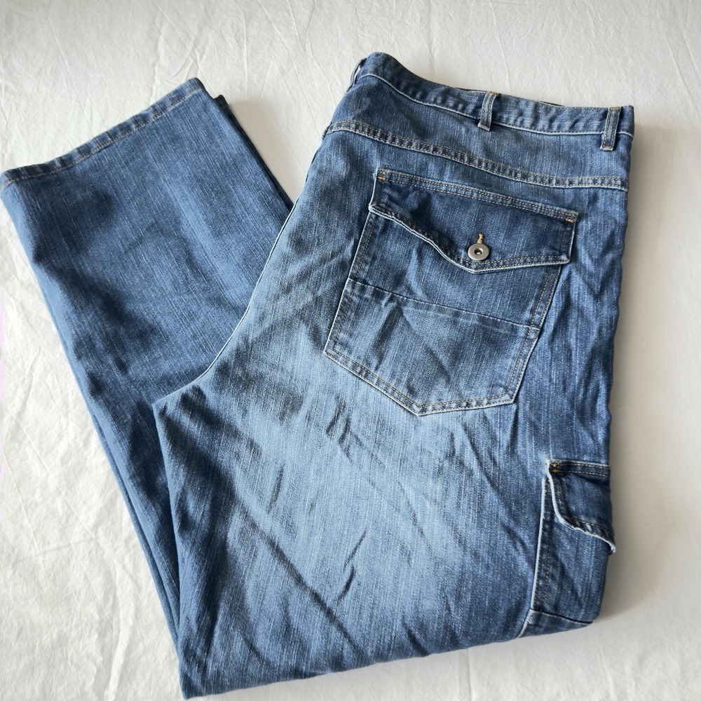 NWOT!  Big Dude. Men's Denim Cargo Pocket Jeans Size 50x31 NWT!  SHIPS FAST!